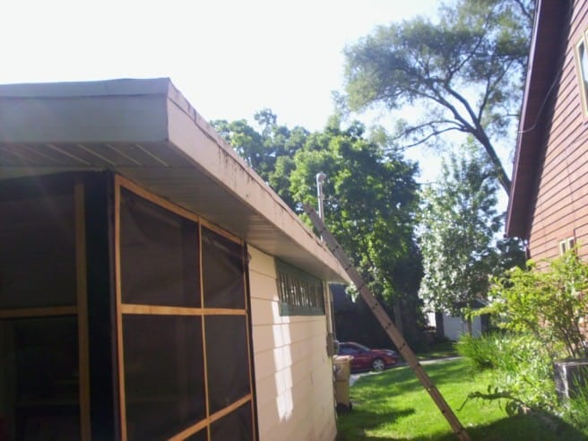 Wisconsin Gutters before install - close up
