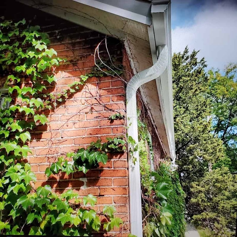 Oversized downspouts installed on a house